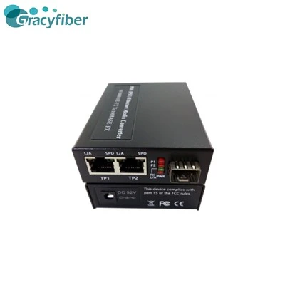 2 Ports 100M POE Optical Fiber Media Converter